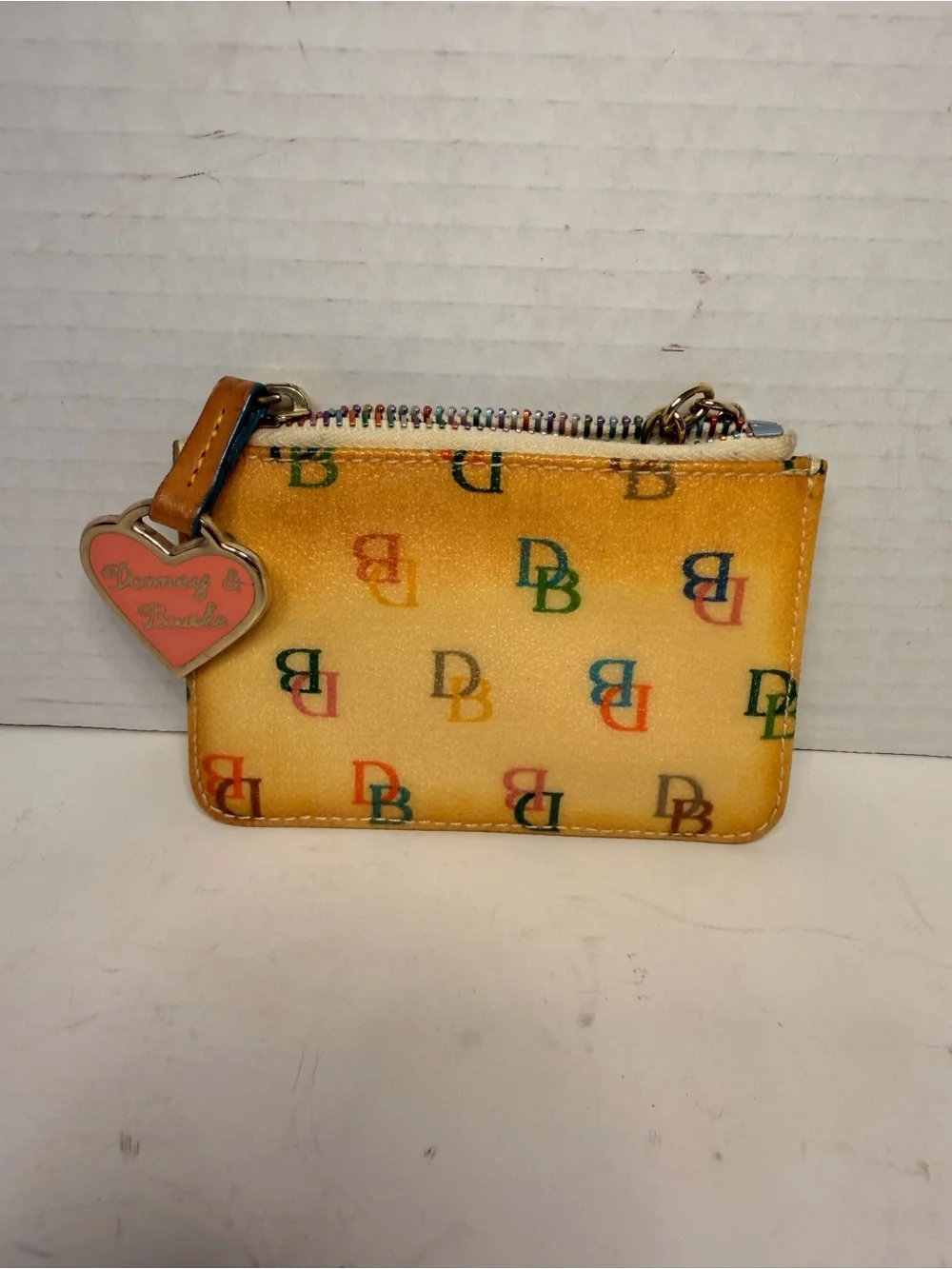Dooney & Bourke Rainbow Monogram Logo Coin Purse / Card Holder